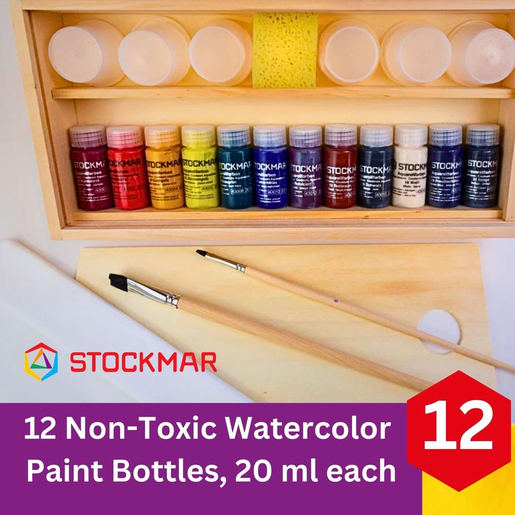 STOCKMAR Акварель Прозрачный 12 Деревянный Ящик Для Рисования Безопасный Цвет Образование ST43046 Краска, Краска, Цвета, Набор, Детский Подарок, Краска,