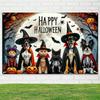 BlissYard Halloween Backdrop Halloween Dog Cat Party Banner 71 x 43 Inch