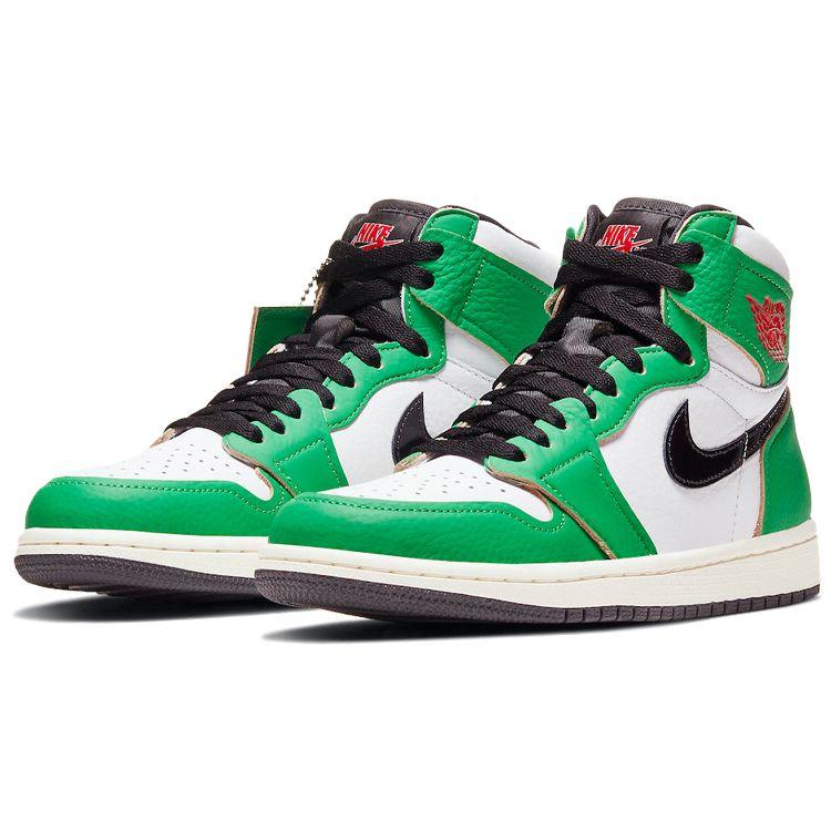 Air Jordan 1 Retro High OG Lucky Green Женские кроссовки White Sail Black DB4612-300