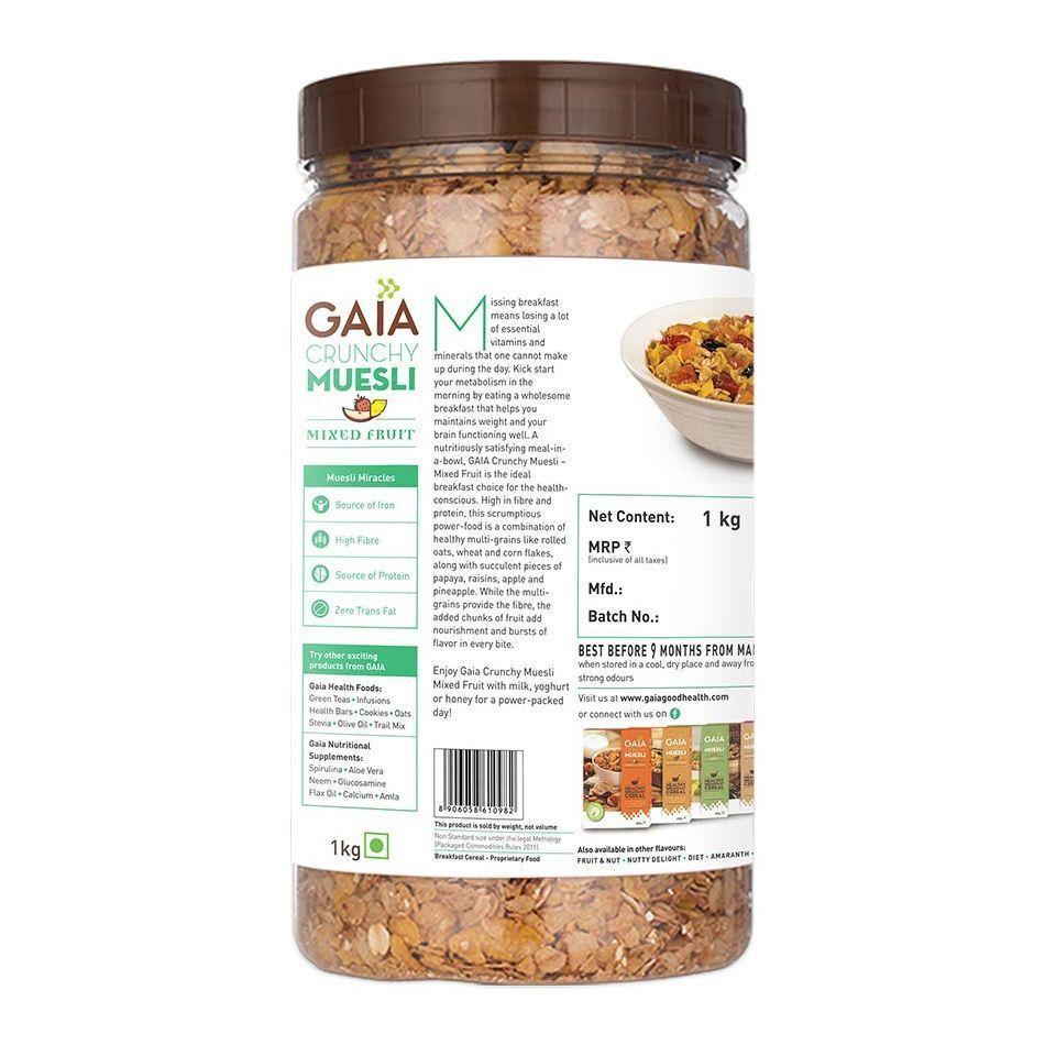 Хрустящие мюсли Фруктовая смесь (1 кг), Crunchy Muesli Mixed Fruit, Gaia