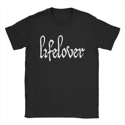 Футболка мужская Lifelover белая с сплошным логотипом и забавным принтом из чистого хлопка с коротким рукавом и круглым вырезом 6XL