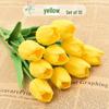 PU Tulip Simulation Flower - Decorative Plastic Bouquet for Living Room, Dining Table Ornaments, and Photo Props.