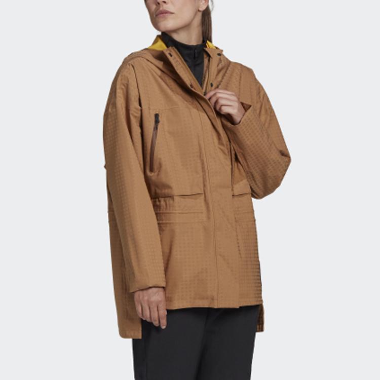 Adidas W Cap RR. Куртка спортивная на открытом воздухе с капюшоном рабочая куртка женская куртки бронзовый GF0047