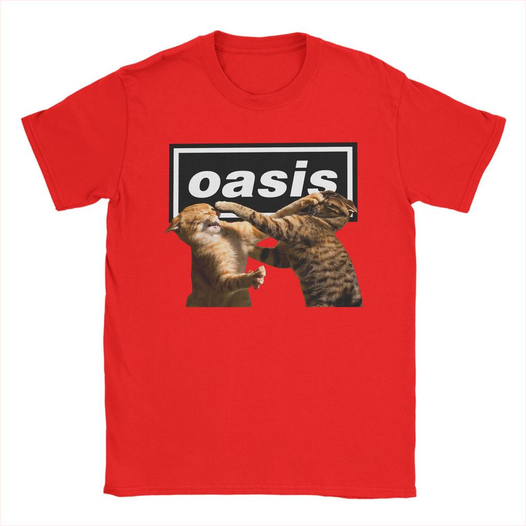 Футболка Gallagher Kitties на O-Oasised для мужчин Хлопок Винтажная футболка Круглый вырез Футболка с коротким рукавом Одежда Подарок на день рождения