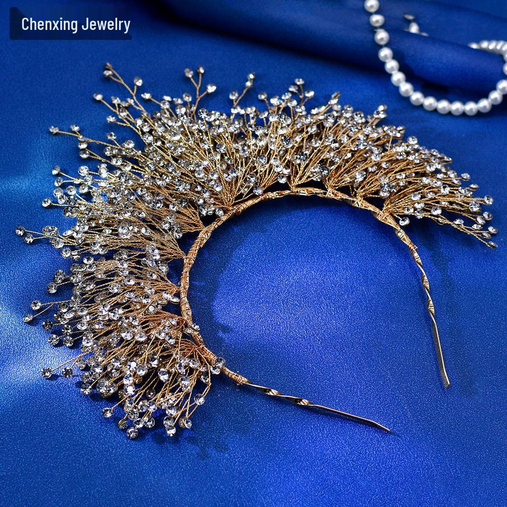 Серебряная Корона из Страз со Звездами Свадебная Повязка на Голову для Вечернего Платья или Свадебного Платья CX193