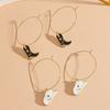 Europe United States Retro Western Cow Head Earrings Trendy Fashion Color Boots Cowboy Hat Gold Drop Oil Pendant Jewelry