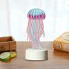 1 Set Diamond Painting Night Light Long Lasting USB Powered Cute Jellyfish Shape Table Lamp for Home Decoration