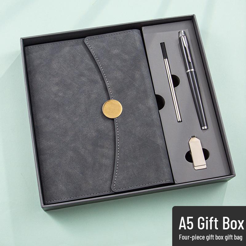 A5 Tri-fold Business Notebook Gift Box Set - Premium Company & School Gift with Logo