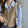 Knitted Vest Women's Outerwear Spring and Autumn New Style Camisole Layered and Fashionable Sleeveless Sweater Jacket