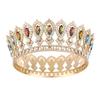Round Princess Queen Tiara European Bridal Wedding Crowns Crystal Full Crown  Cake Topper