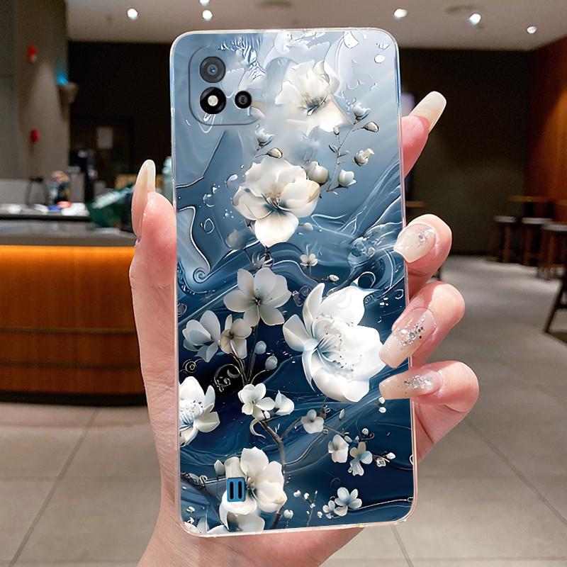 For Realme C11 (2021) RMX3231 / Realme C11 2020 RMX2185 Casing Clear Luxury Fashion Butterfly Flowers Soft Silicone Phone Case