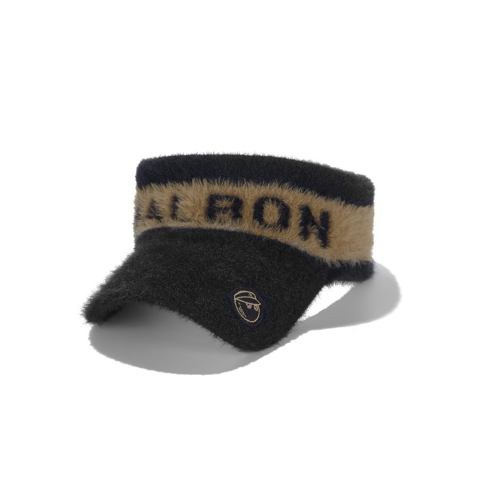 MALBON GOLF Вязаный козырек с жаккардовым логотипом Malbon, черный (Женщина)