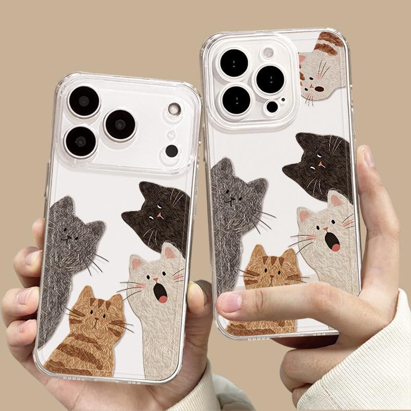Чехол для iPhone 17 Pro Max «Пять кошек»: Стильный, Уникальный и Милый Дизайн для Apple 14-17