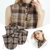 1Pc Checkered Various Tops Sweater Inner Layer Leisure Travel Maillard Elegant Shirt Lining Brown Tones Fake Collar