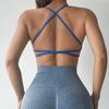 Женский спортивный бюстгальтер с мягкой подкладкой и открытой спиной, спортивный бюстгальтер для йоги и фитнеса