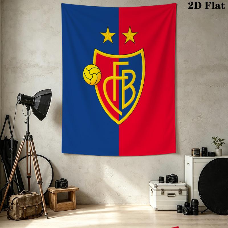 Footballclub Basel Wall Tapestry Aesthetic Wall Hanging Printed Fabric Blanket Decorative Tapestries For Bedroom Living Room Home Decor