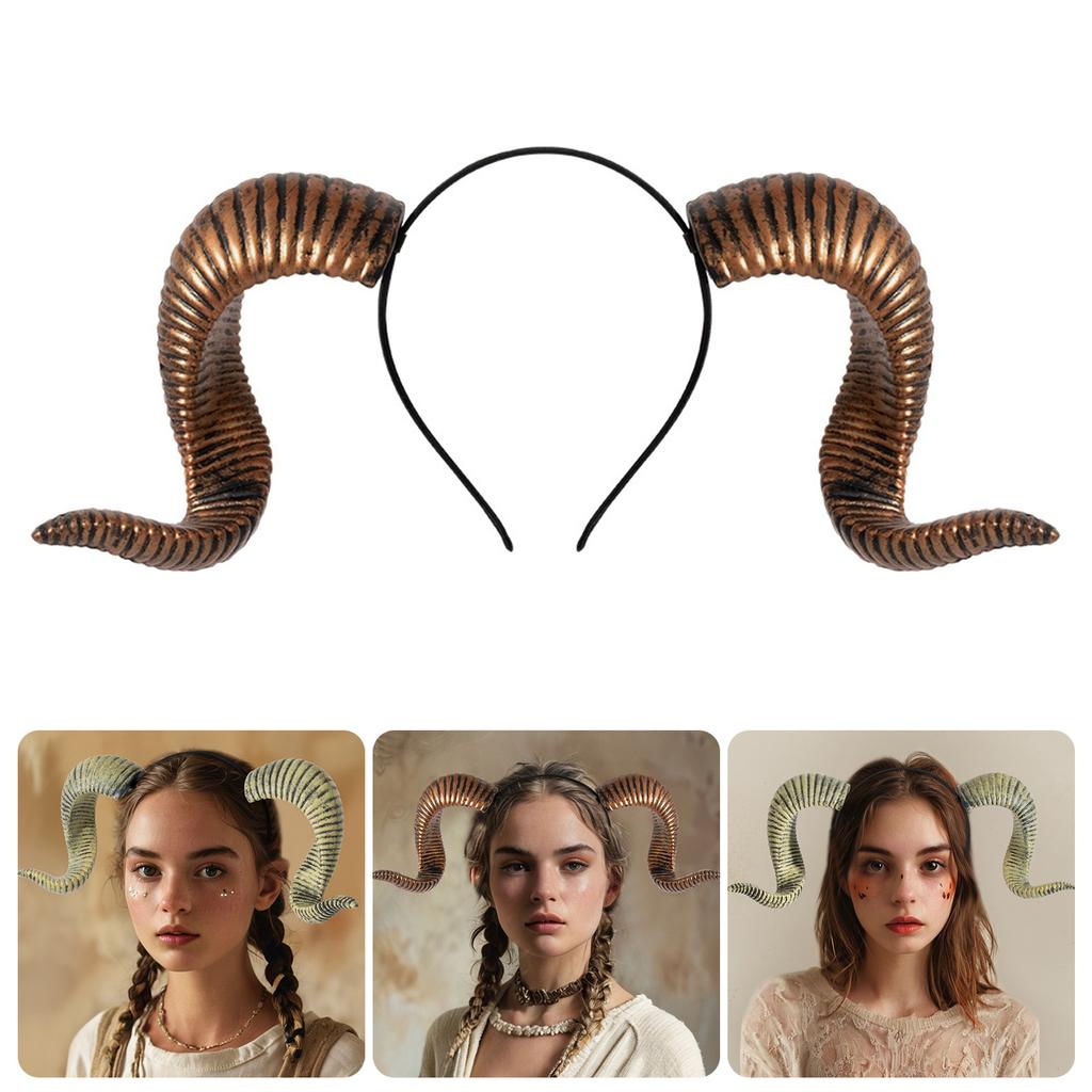 Detachable Goat Horn Headband For Halloween Costume Cosplay Event Punk Themed Party Dressingup Headpiece for Adult