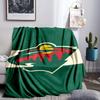 Хоккейная команда Minnesota Wild Бросает одеяло Фланелевые одеяла Плюшевые для дивана кровати Подарки для мужчин женщин Дорожное одеяло для пикника Рождественские подарки для фанатов