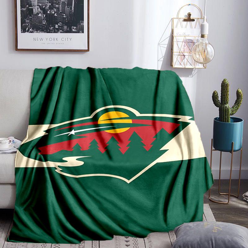 Хоккейная команда Minnesota Wild Бросает одеяло Фланелевые одеяла Плюшевые для дивана кровати Подарки для мужчин женщин Дорожное одеяло для пикника Рождественские подарки для фанатов