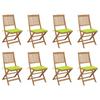 Day and Night - Day and Night Folding Garden Chairs 8 Units and Cushions Solid Acacia Wood