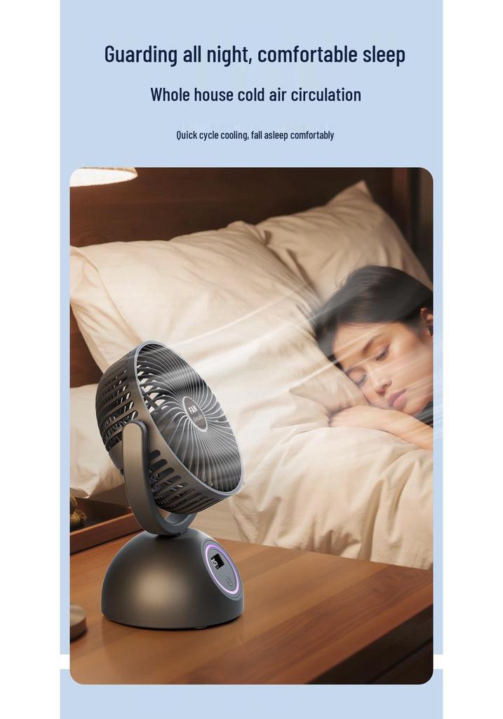 Best-Selling Wall-Mounted Desktop Fan with Long Battery Life, Quiet USB Operation, and Smart Digital Display