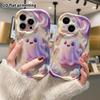 Phone Case: 2D flat design suitable for iPhone 18 17 16 15 14 13 Pro protective case, gradient purple little ghost, perfect Christmas and Halloween ho