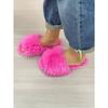 Women's Plush Winter Slippers, Solid Colour Open Toe Soft Bottom Flat Shoes, Comfortable Warm Home Slippers
