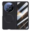 For Honor Magic V5 5G Magnetic Case Hard PC Phone Cover with HD Tempered Glass Film,Lens Kickstand