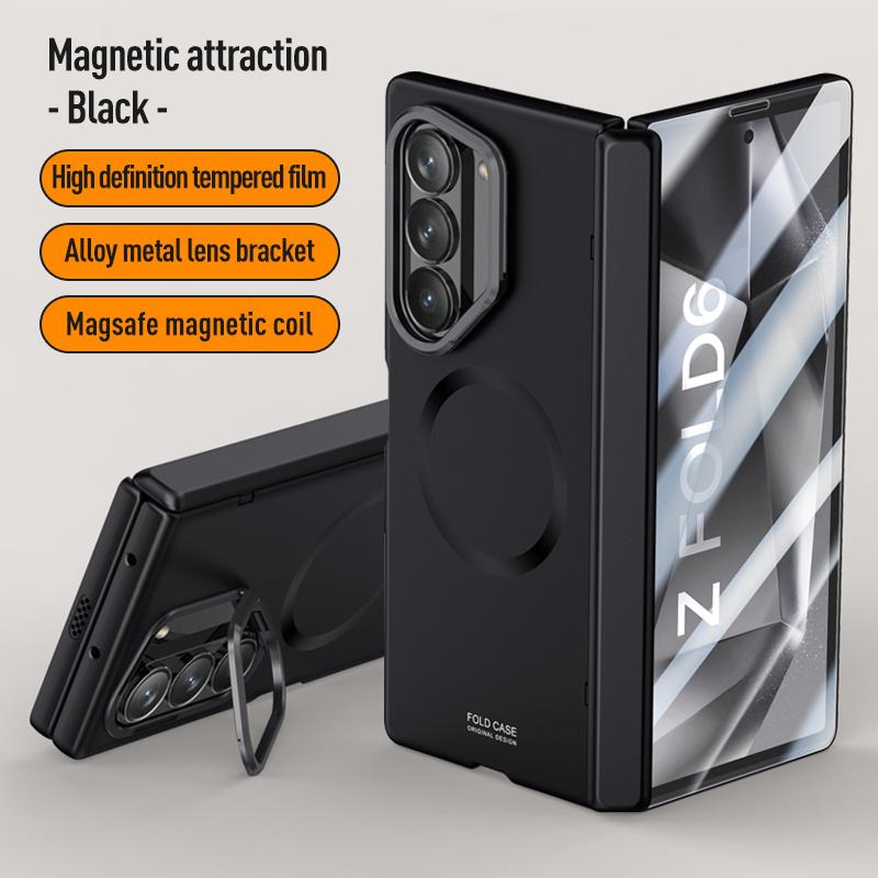 Магнитный шарнир Линза Скрытый кронштейн Чехол для телефона Для Samsung Galaxy Z Fold 7 6 5G Для Magsafe Пленка для защиты экрана Ударопрочный чехол