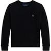 Polo Sweatshirt FW24 Solid Color Small Pony Embroidery Crew Neck Pullover Long Sleeve Kids Sweatshirts Black 313844839-013