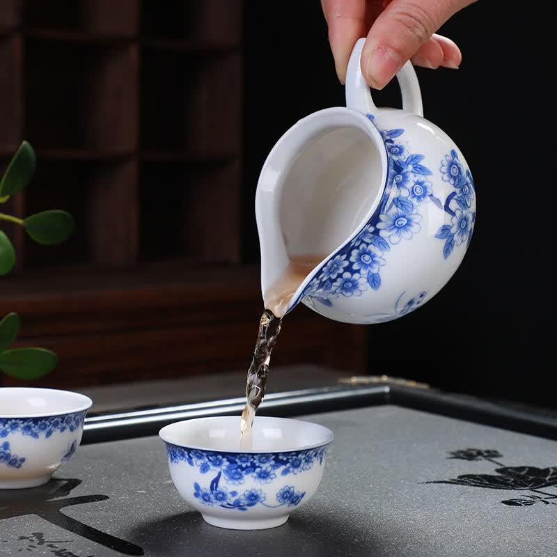 Фарфоровый гайвань для чая Qimingxuan, сине-белый