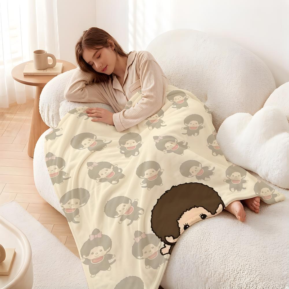 Плед M-Monchhichi из фланели, подходит для диванов, кроватей, офисов, путешествий, походных стульев