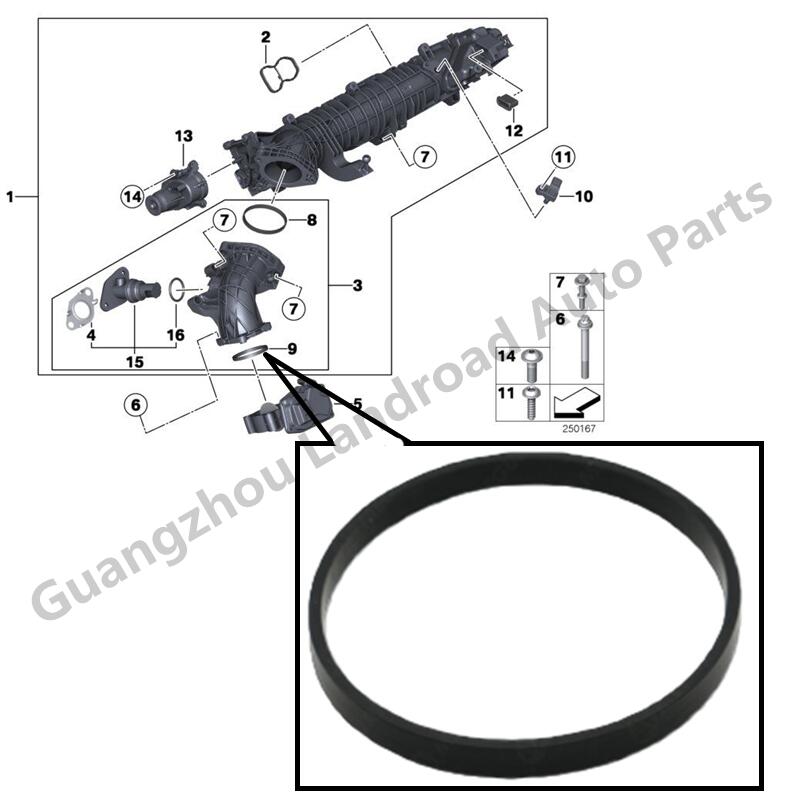 11617801943 Throttle Body Gasket For BMW F20 E90 E91 E92 E93 F30 F34 F36 E60 F07 F10 F06 F12 F02 E84 E83 F25 F26 E70 E71 N47 N57 Engine Gaskets 6
