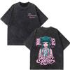 Anime The Apothecary Diaries Print Vintage Washed Tshirt Men Women Harajuku Tshirt Shortsleeved Casual Cotton Hiphop Tshirt