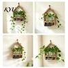 Small Green Plant Pot Wooden Wall Propagation Planter, Mounted Planter with Clear Glass Tubes for Hydroponic Plants, Display Shelf Living Room Balcony