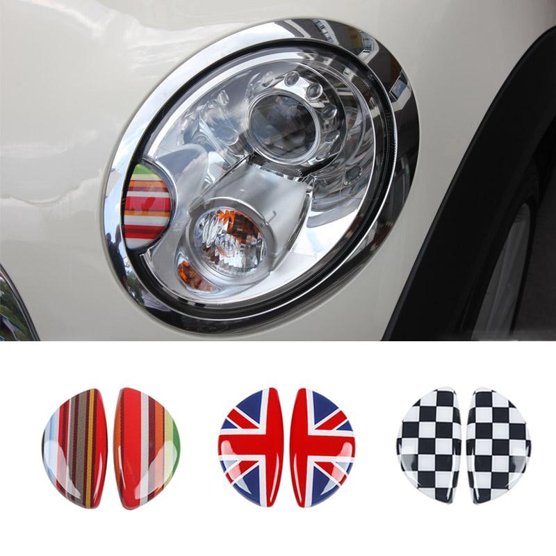 2 шт., декоративные наклейки на насадку для фар Mini Cooper S One Clubman R55 R56 R57 R58 R59 Countryman R60, автомобиль