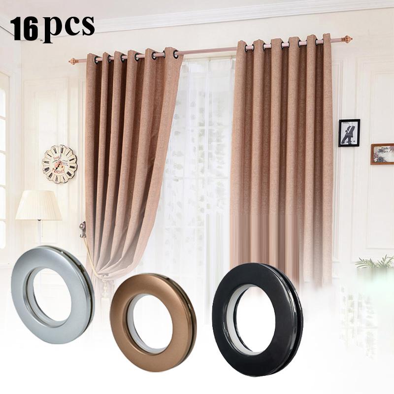 16pcs Plastic Top Curtain Accessories for Roman Rod Home Decoration Plastic Eyelets for Windows Grommet Kit Sewing Eyelet