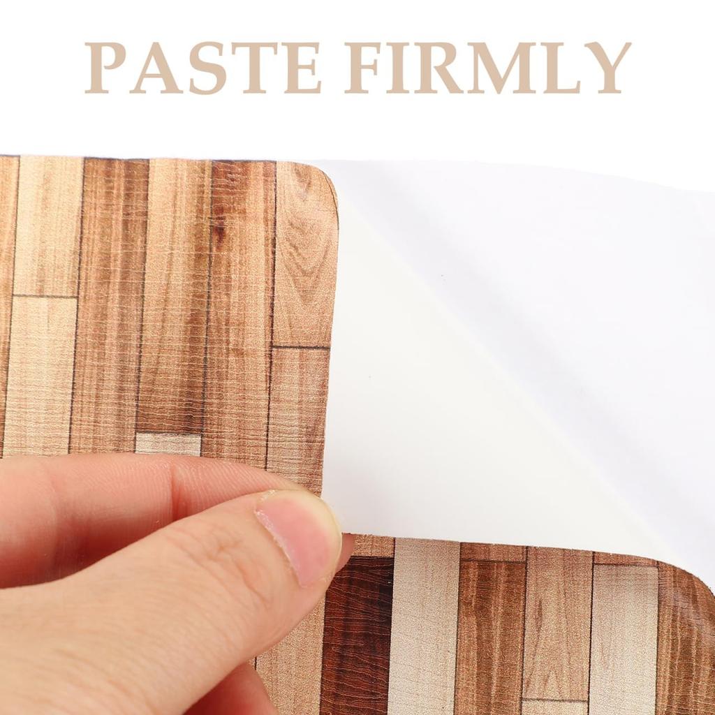 Ibasenice Полы для кукольного домика, 4 штуки, Миниатюрный декор для детского DIY, Листы пола с текстурой дерева, Напольные аксессуары для комбинирования