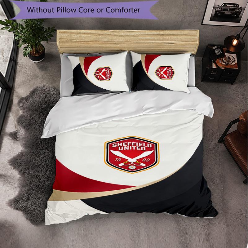 Футбольный комплект постельного белья Sheffield United из 3 предметов Мягкий пододеяльник с наволочками Набор для декора спальни для дома