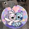 1pc Love Stitch Round Area Rug,Non Slip,Machine Washable Polyester Carpet for Living Room,Bedroom Decor