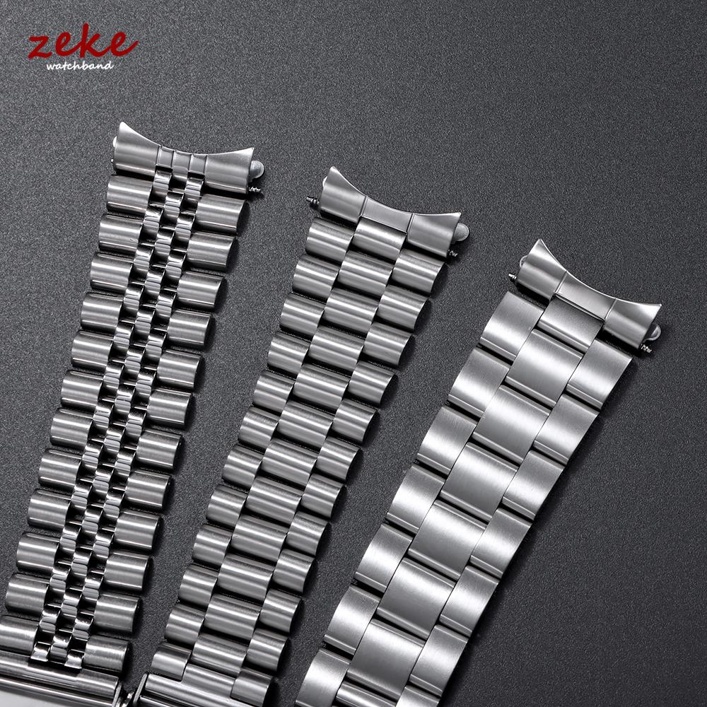 Прочный ремешок для часов из нержавеющей стали для Seiko 5 SKX009/007 для Oyster для Jubilee Изогнутый конец Часы 18 мм 20 мм 22 мм Мужской спортивный ремешок
