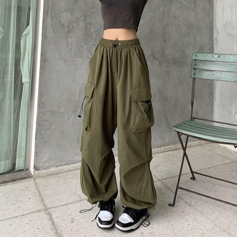 2023 Женские повседневные спортивные брюки, однотонные брюки с низкой талией, широкие мешковатые брюки на шнурке, уличная одежда больших размеров, спортивные штаны Y2k