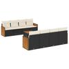 9 piece Garden Sofa Set with Cushions Black Poly Rattan