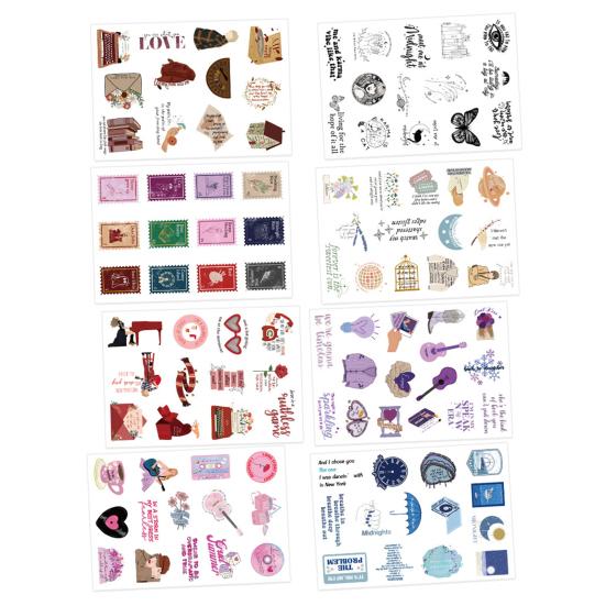 8 листов мультяшные наклейки для скрапбукинга водонепроницаемые граффити наклейка гитара скейтборд холодильник чехол для телефона бутылка с водой DIY украшения