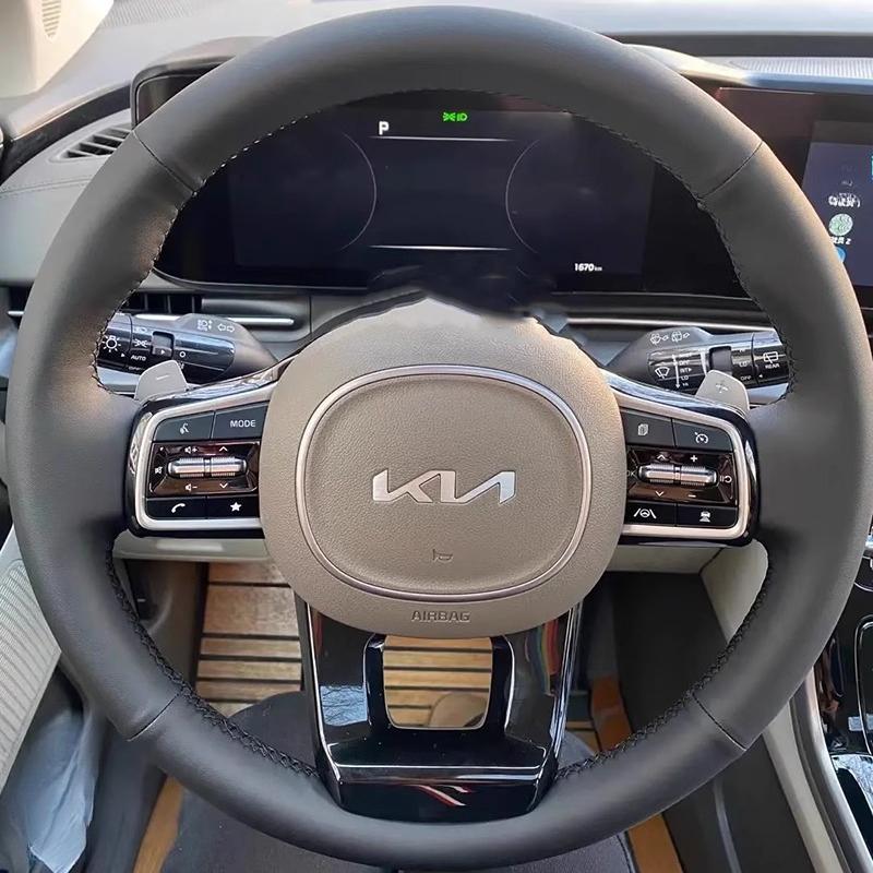 Ручная прошивка нескользящая кожаная накладка на руль автомобиля для Kia Sorento -2024 Carnival -2024 Автозапчасти