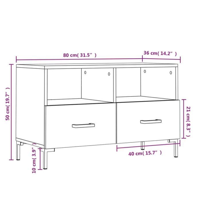 VidaXL TV Stand Concrete Grey 80x36x50 Cm Engineered Wood 828976
