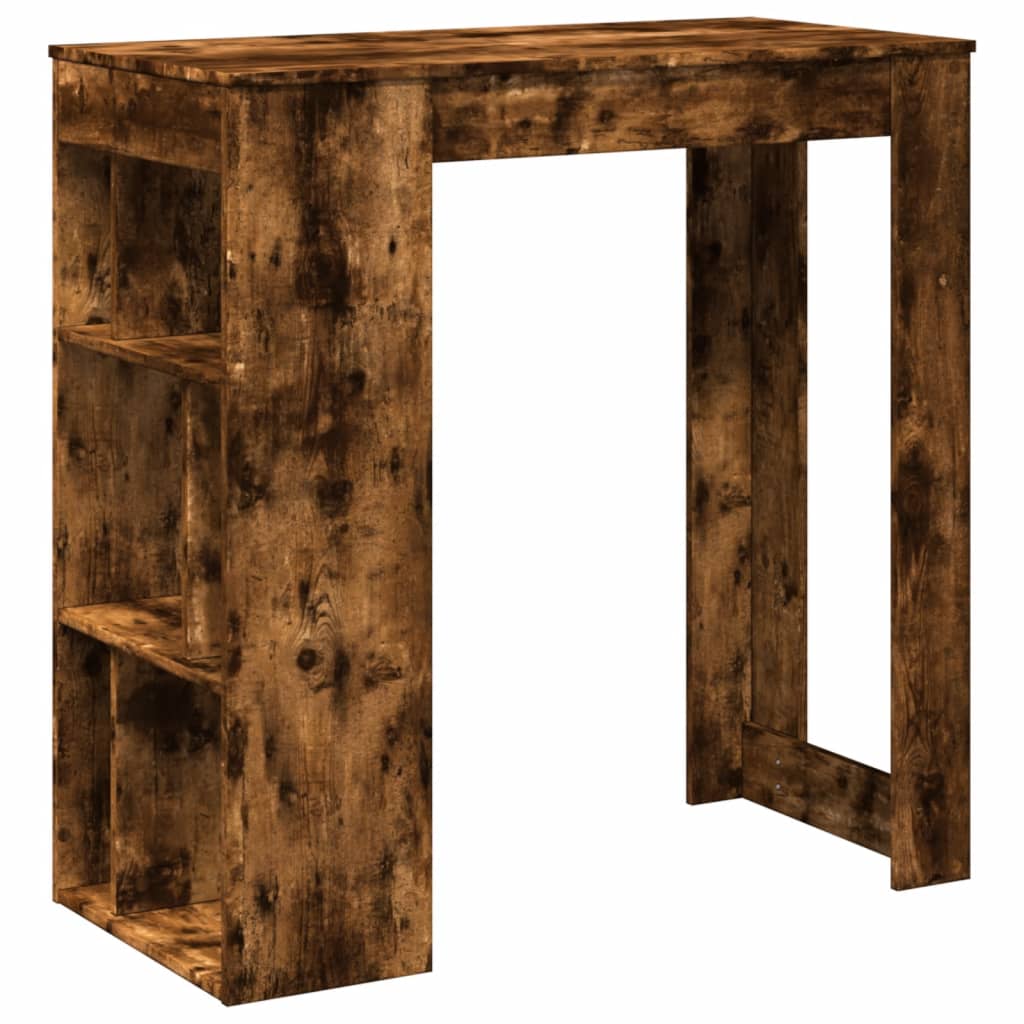 Vidaxl Stolik Barowy Z Przegrodami, Przydymiony Dąb, 102X50X103,5 Cm