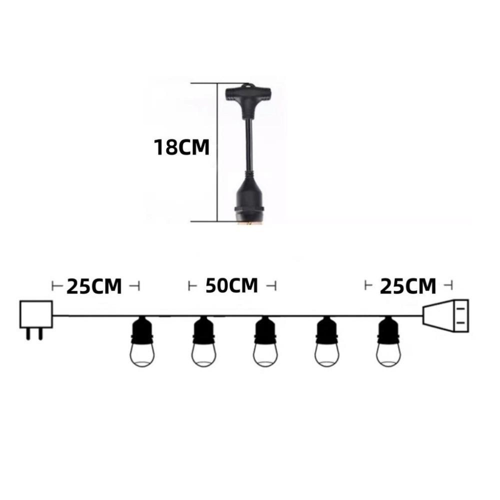 Креативный 5/10-метровый подвесной провод E27 патроны Пластиковая водонепроницаемая гирлянда Энергоэффективная Электрическая светодиодная лампочка Домашний декор
