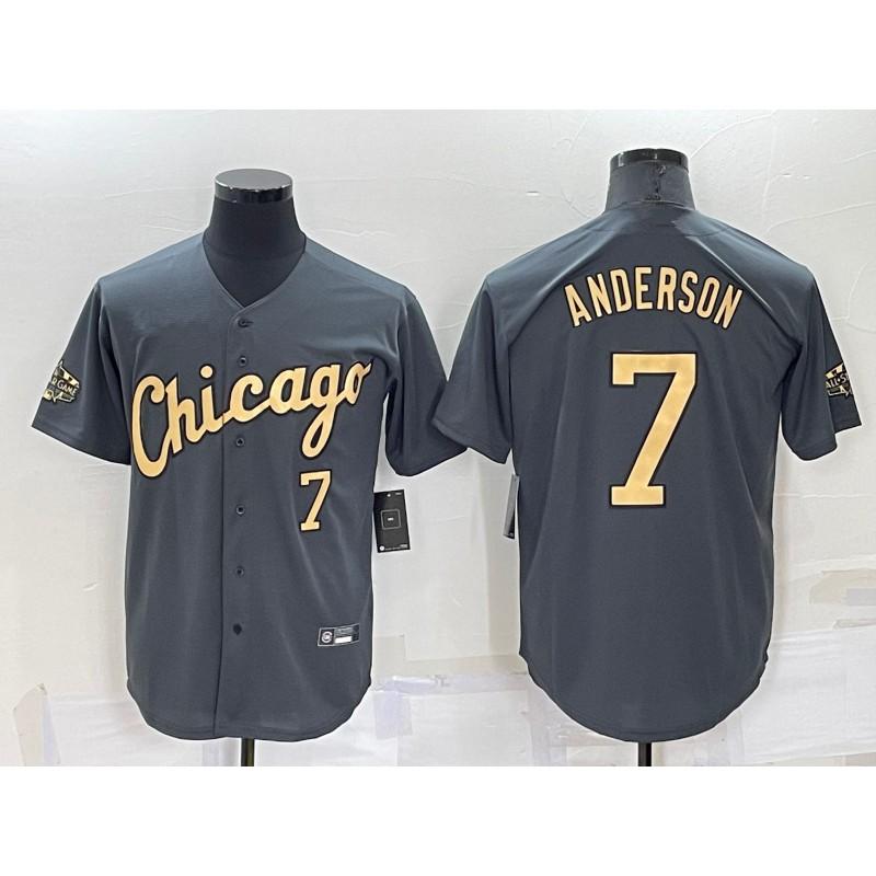 Chicago White Sox 7 Anderson Elite Fan Baseball Jersey Unisex Cotton Blend Performance Sport Shirt