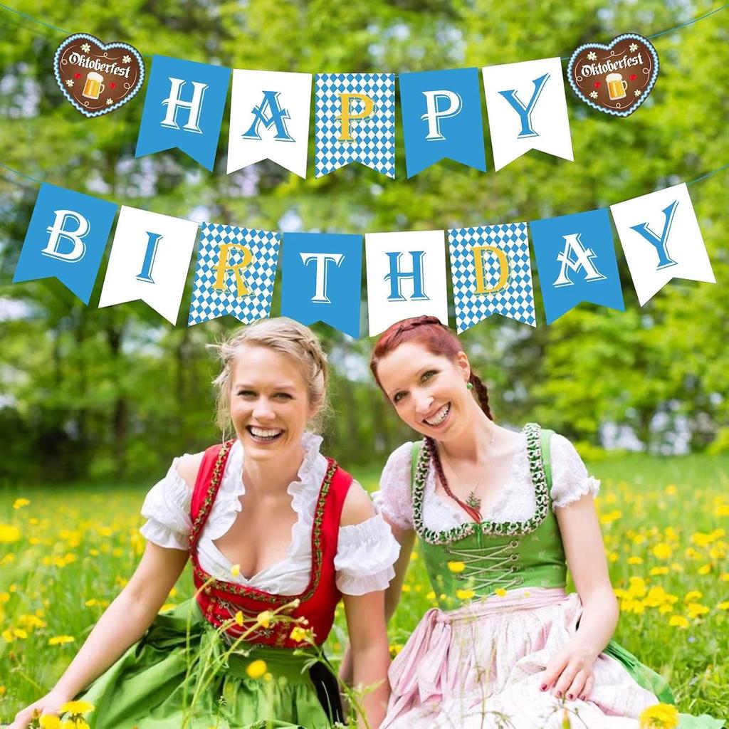 Oktoberfest & Birthday Banner, 2pcs Eco-Friendly Paper Banners, 6ft Each, Perfect for Oktoberfest & Birthday Parties
